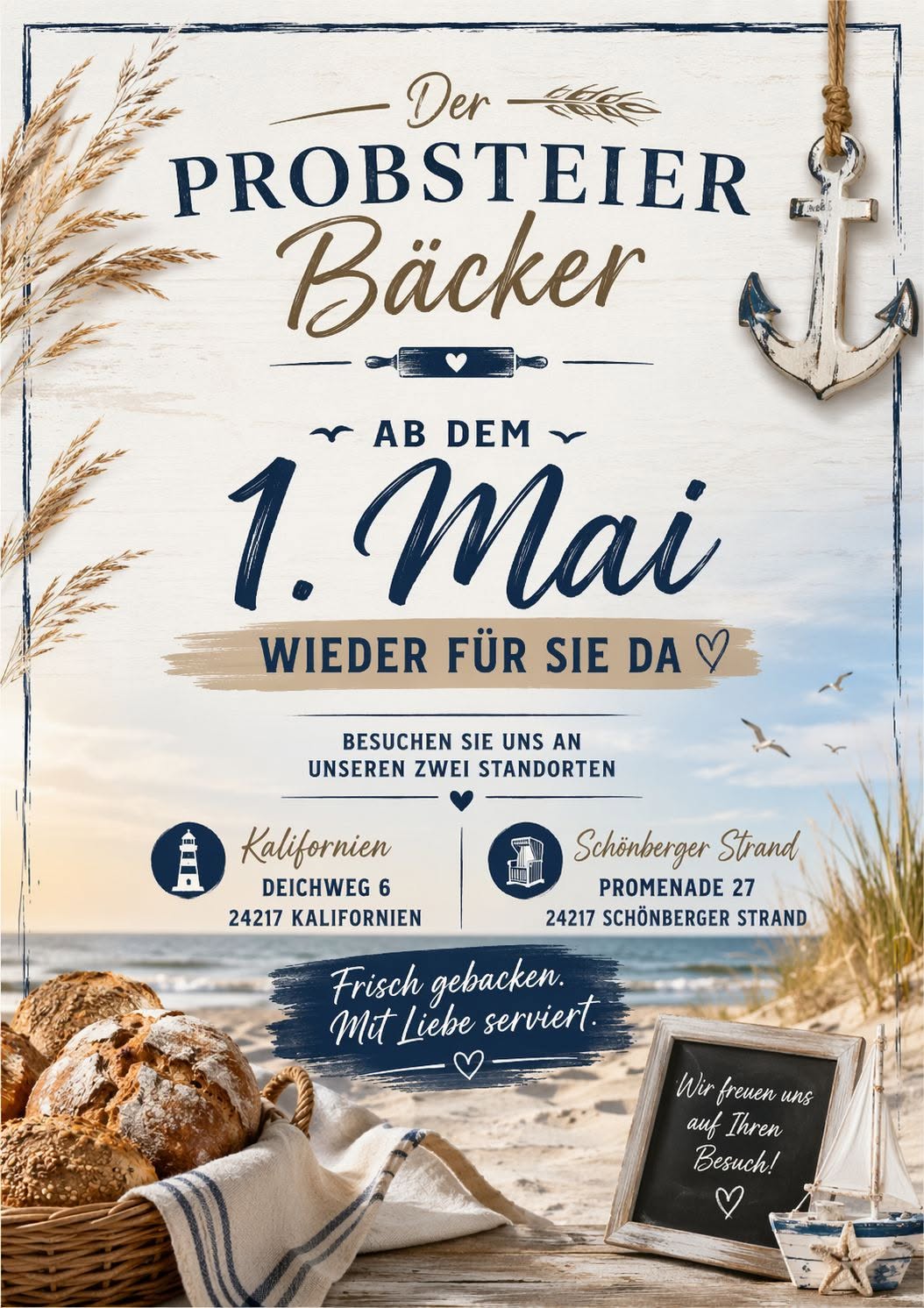 Der Probsteier Bäcker startet am Strand in die Saison!