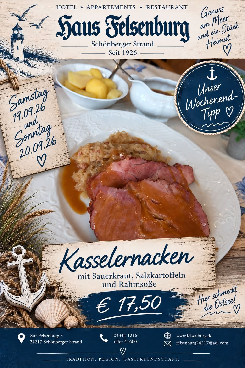 Dieses Wochenende im Haus Felsenburg: Kasselernacken